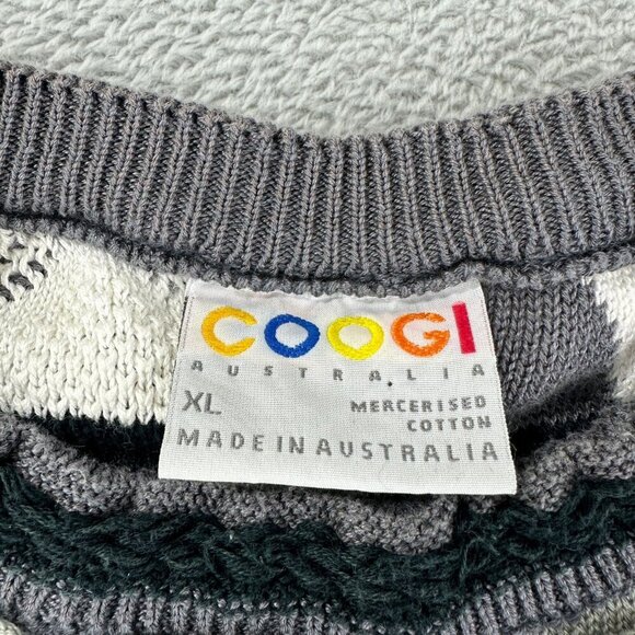 Vintage Coogi Men's Size XL Grey Australia Sweater Cotton - Picture 2 of 14